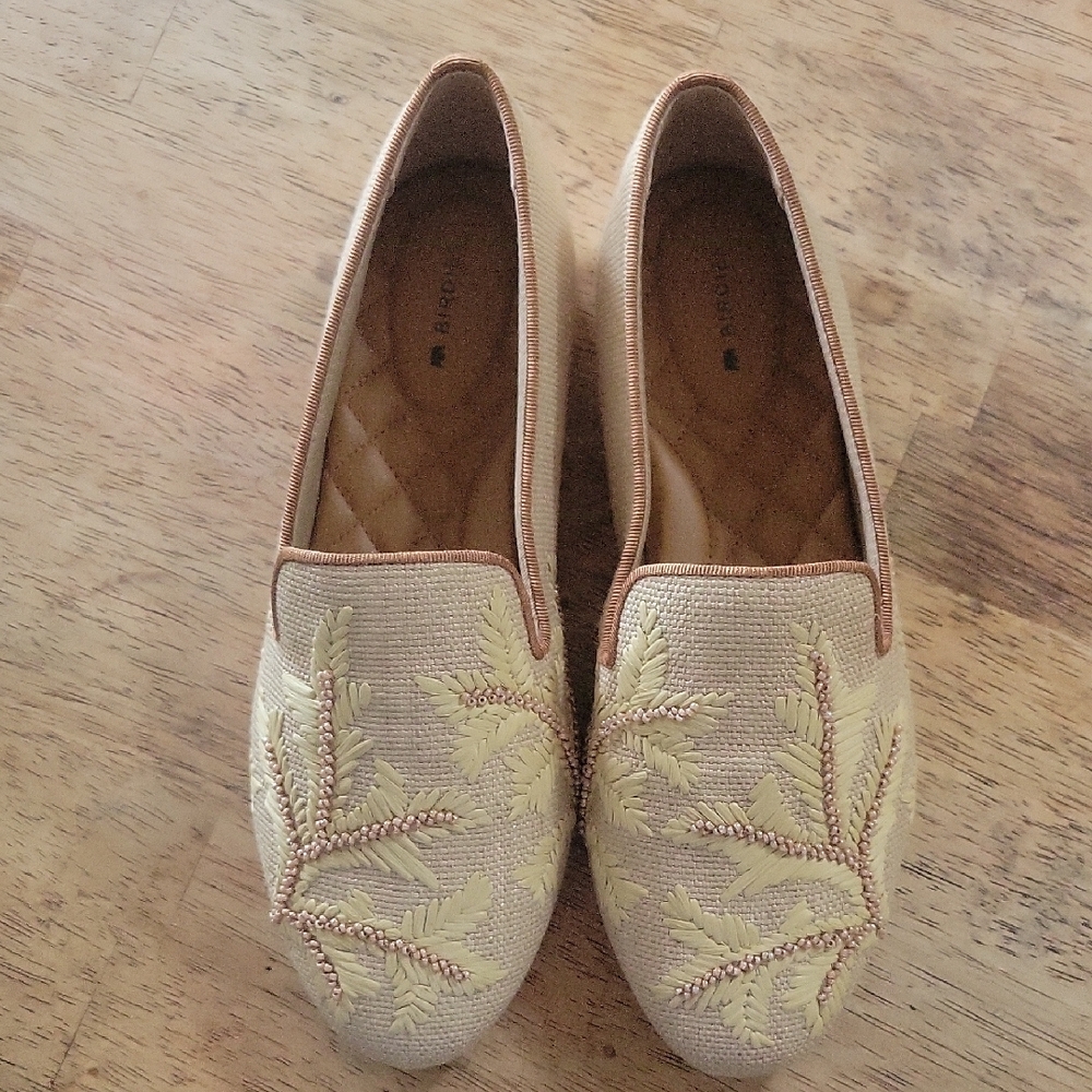 Birdies Cream Flats with Textured Shimmer
